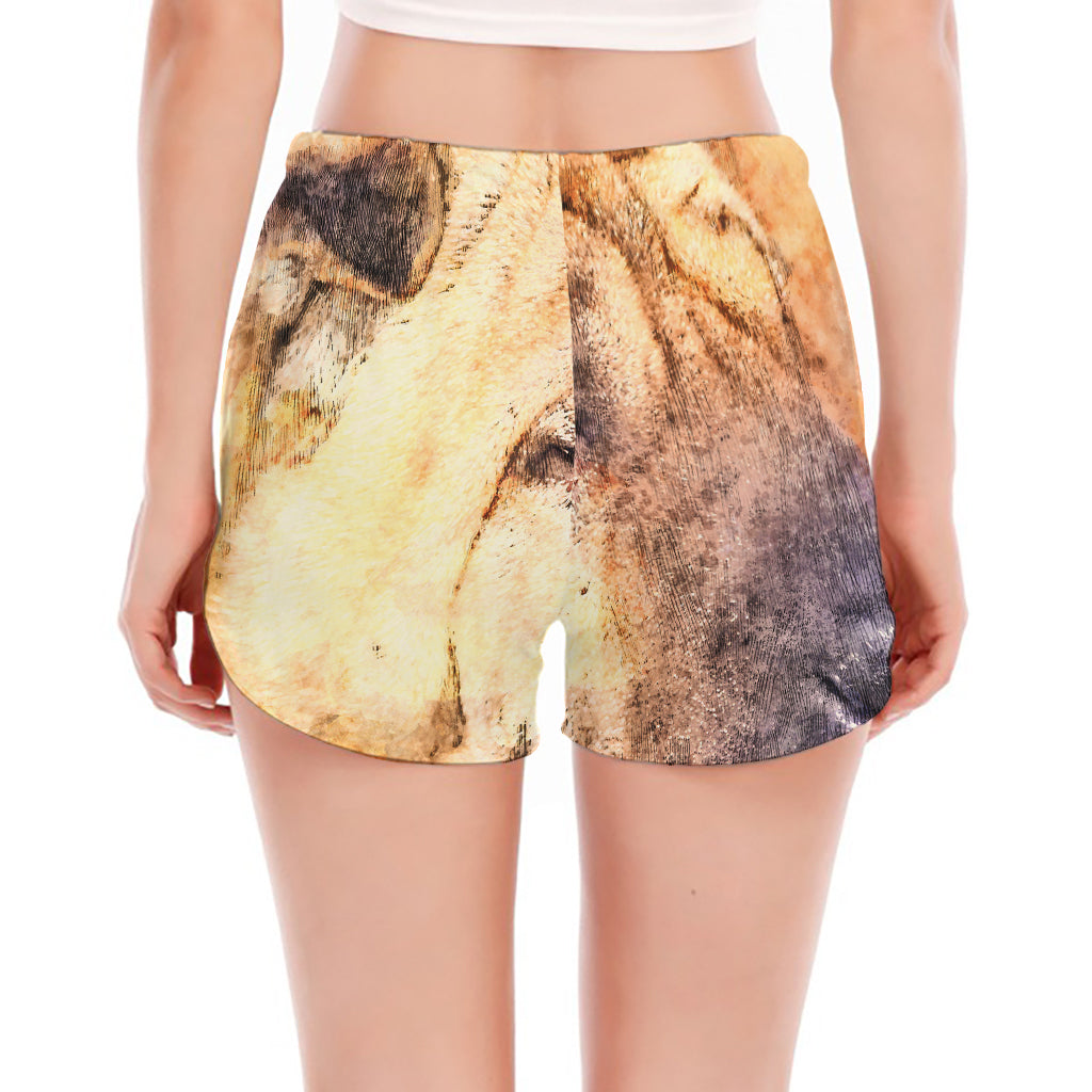 Shar Pei Portrait Print Women's Split Running Shorts