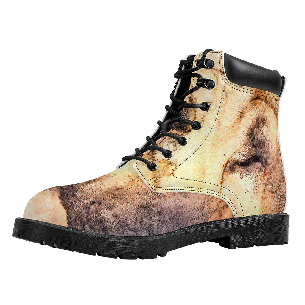 Shar Pei Portrait Print Work Boots