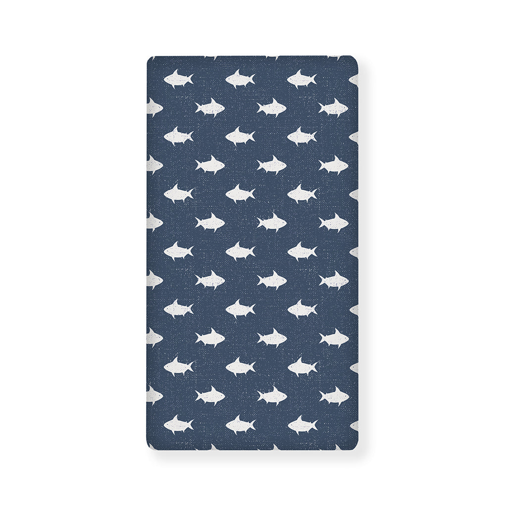 Shark Fish Pattern Print Baby Crib Sheet