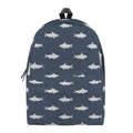 Shark Fish Pattern Print School Backpack