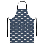 Shark Fish Pattern Print Bib Apron With Pocket