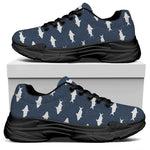 Shark Fish Pattern Print Black Chunky Shoes