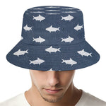 Shark Fish Pattern Print Bucket Hat