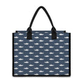 Shark Fish Pattern Print Canvas Tote Bag