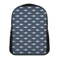 Shark Fish Pattern Print Casual Backpack