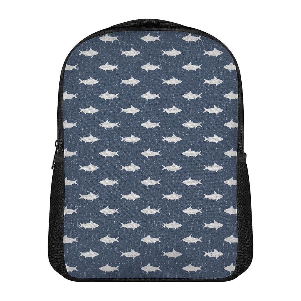 Shark Fish Pattern Print Casual Backpack