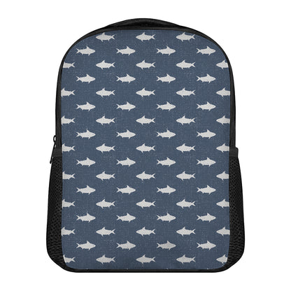 Shark Fish Pattern Print Casual Backpack