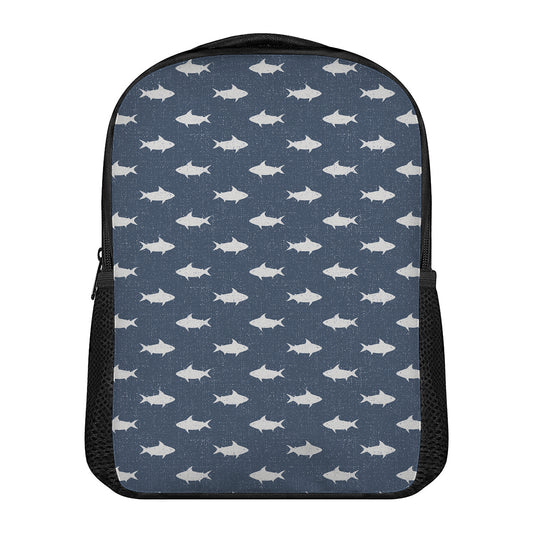 Shark Fish Pattern Print Casual Backpack