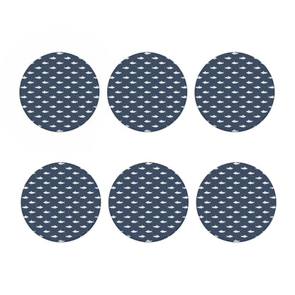 Shark Fish Pattern Print Coaster Set