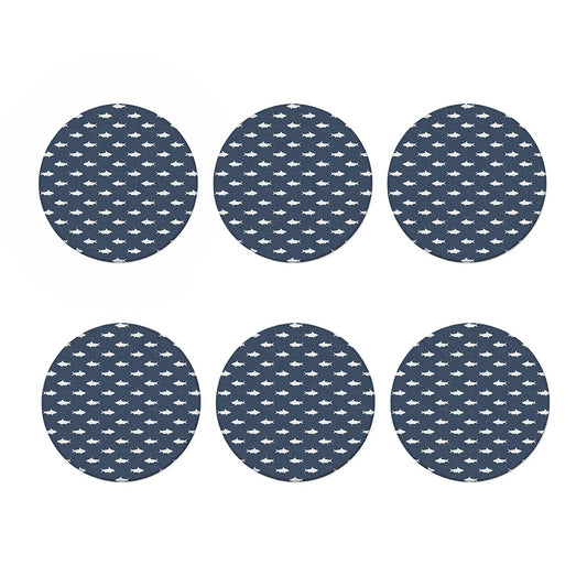 Shark Fish Pattern Print Coaster Set