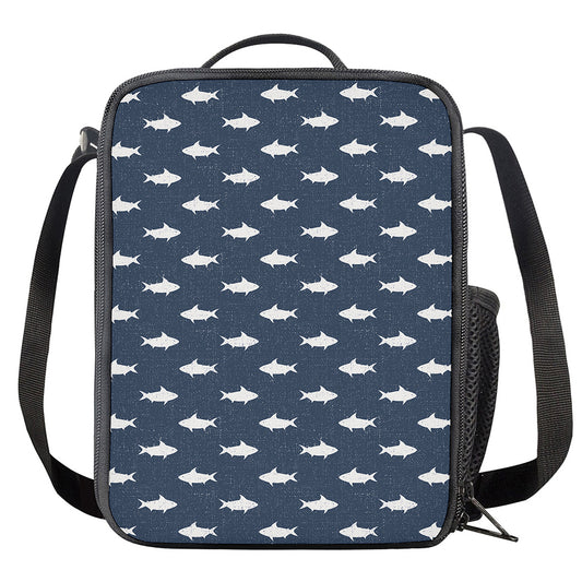 Shark Fish Pattern Print Crossbody Lunch Bag