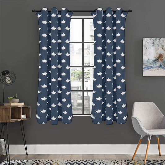 Shark Fish Pattern Print Curtain