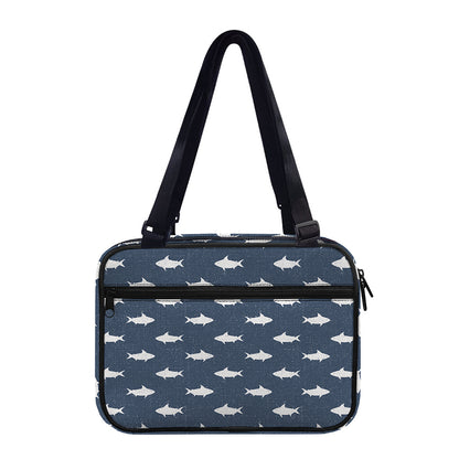 Shark Fish Pattern Print Double Strap Bible Bag