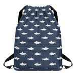 Shark Fish Pattern Print Drawstring Backpack