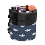 Shark Fish Pattern Print Drawstring Makeup Bag
