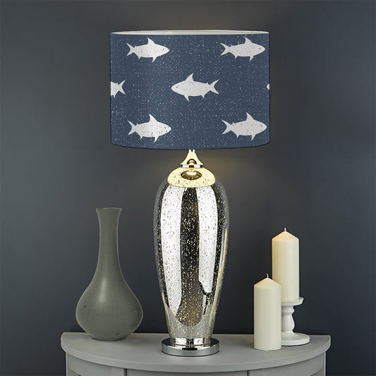 Shark Fish Pattern Print Drum Lamp Shade