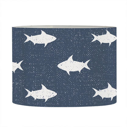 Shark Fish Pattern Print Drum Lamp Shade