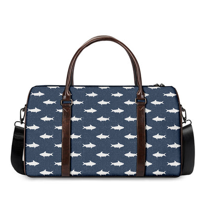 Shark Fish Pattern Print Duffle Bag