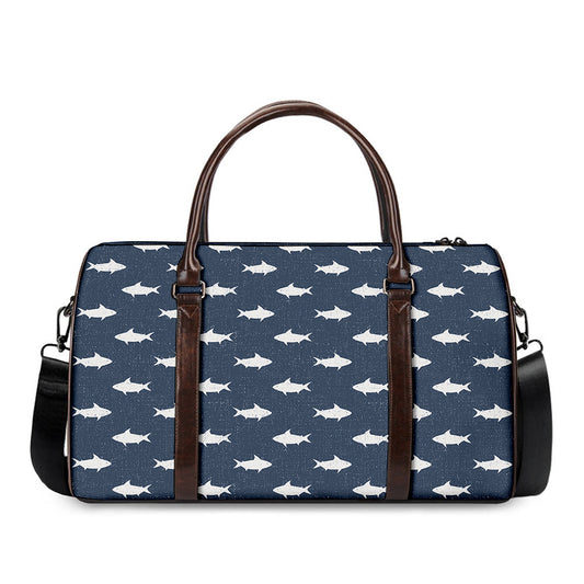Shark Fish Pattern Print Duffle Bag