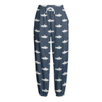Shark Fish Pattern Print Fleece Lined Knit Pants