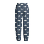 Shark Fish Pattern Print Fleece Lined Knit Pants