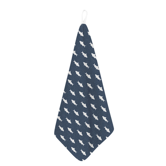 Shark Fish Pattern Print Hand Towel