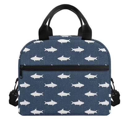 Shark Fish Pattern Print Insulated Lunch Bag