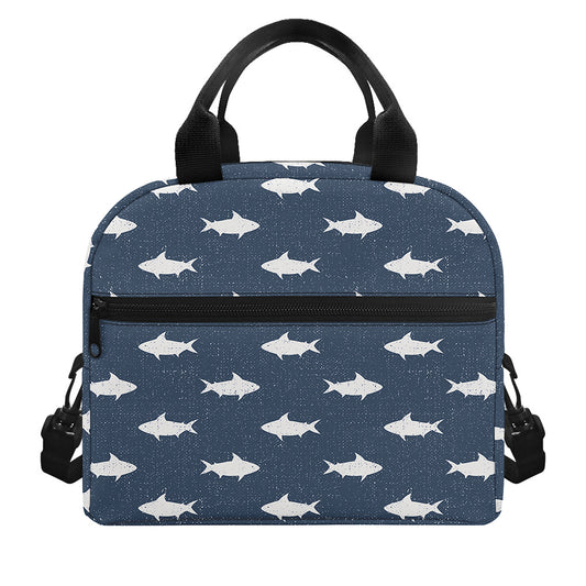Shark Fish Pattern Print Insulated Lunch Bag