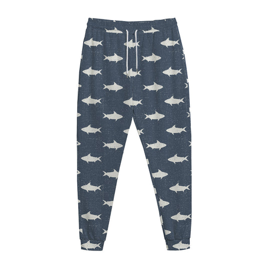 Shark Fish Pattern Print Jogger Pants