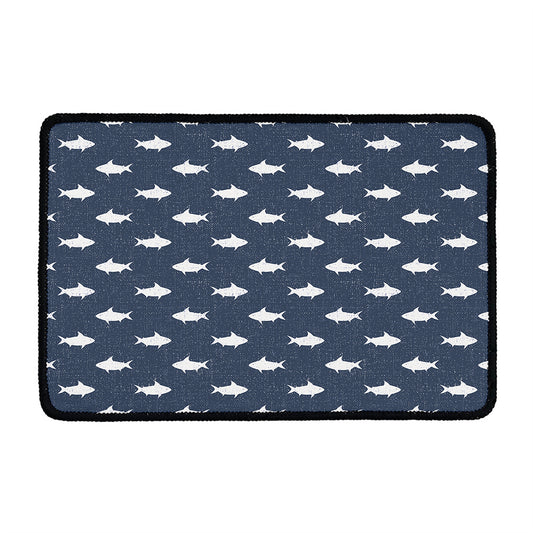 Shark Fish Pattern Print Kitchen Mat