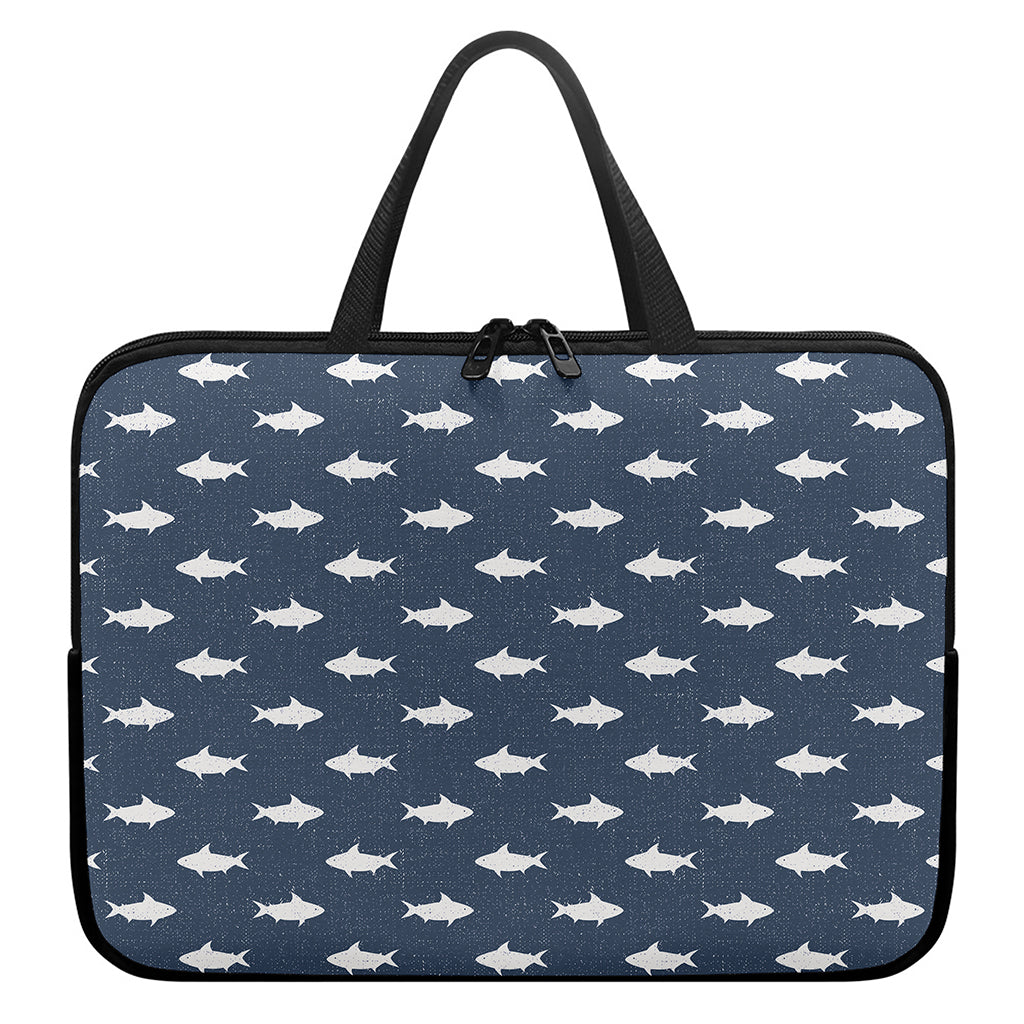Shark Fish Pattern Print Laptop Sleeve With Handle