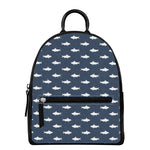 Shark Fish Pattern Print Leather Backpack