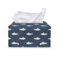Shark Fish Pattern Print Leather Tissue Box Cover