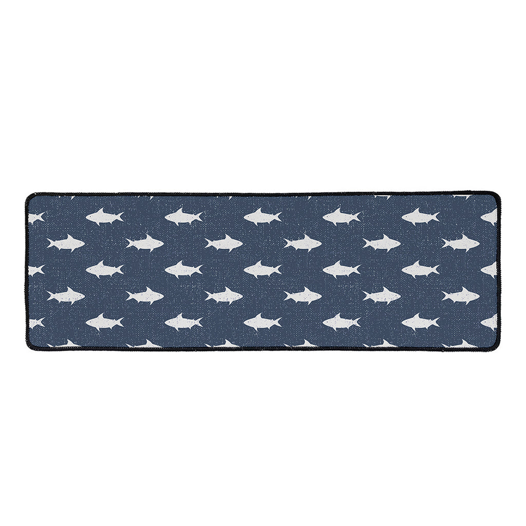 Shark Fish Pattern Print Long Kitchen Mat