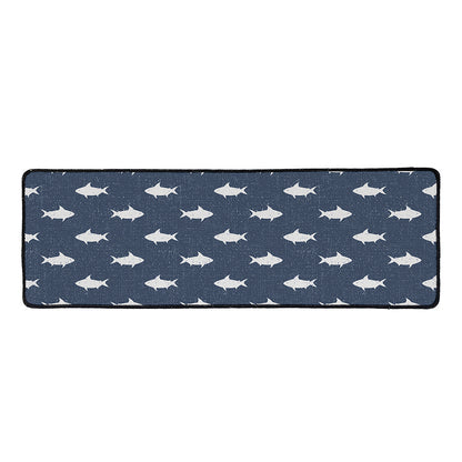 Shark Fish Pattern Print Long Kitchen Mat