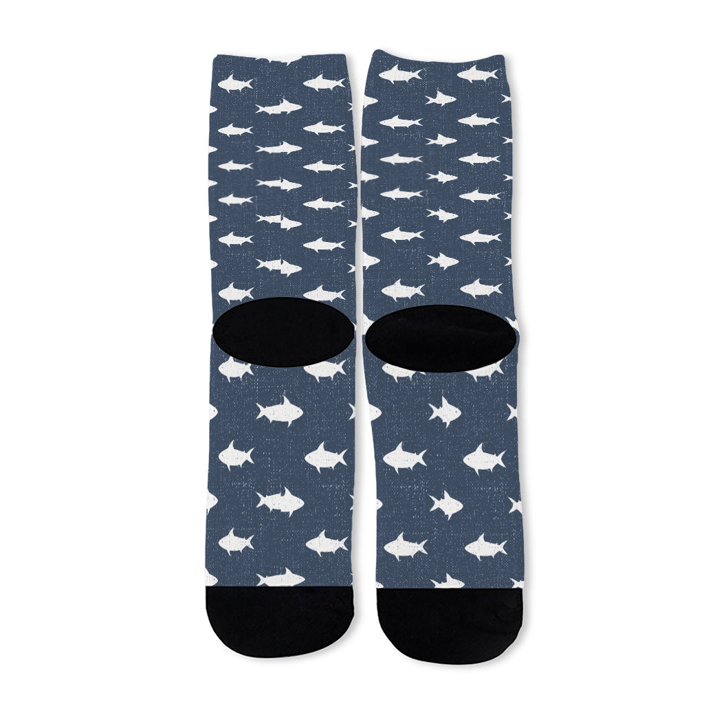 Shark Fish Pattern Print Long Socks