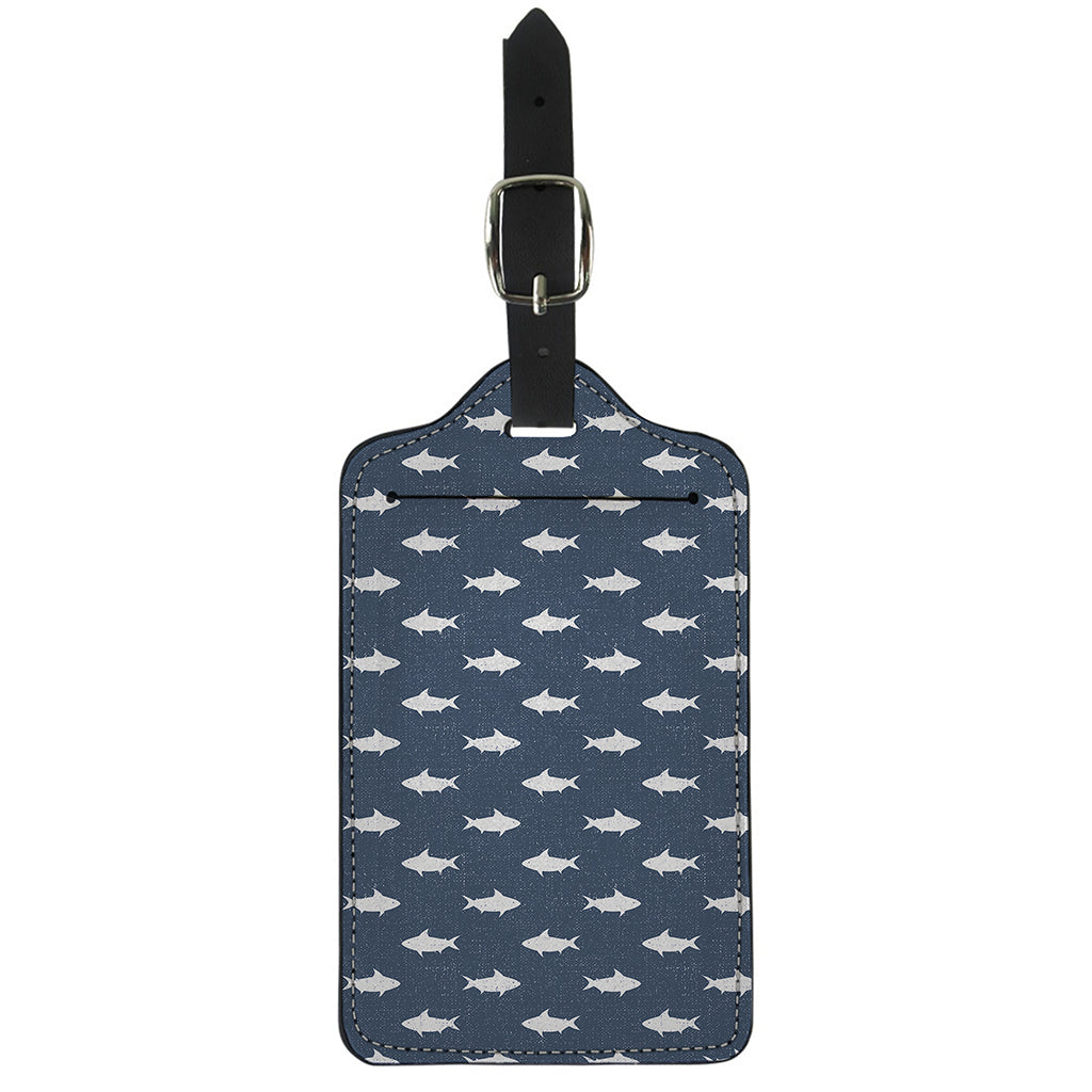 Shark Fish Pattern Print Luggage Tag