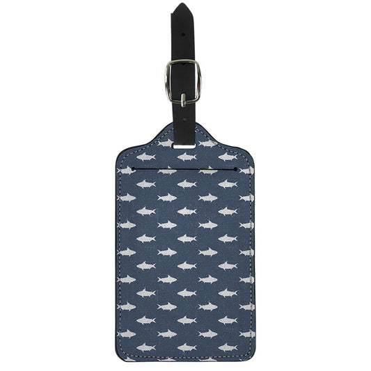 Shark Fish Pattern Print Luggage Tag