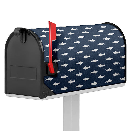Shark Fish Pattern Print Mailbox Cover