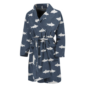 Shark Fish Pattern Print Men's Bathrobe