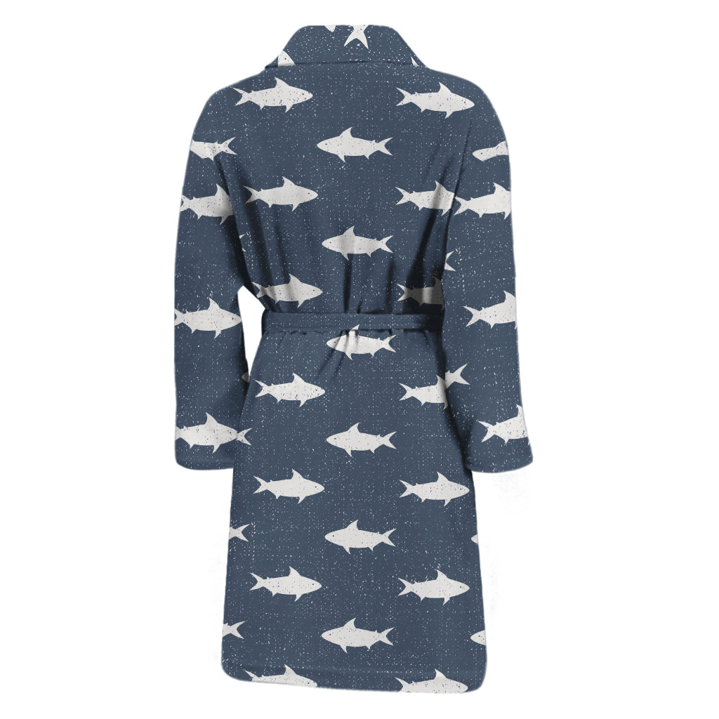 Shark Fish Pattern Print Men's Bathrobe