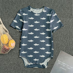 Shark Fish Pattern Print Men's Bodysuit