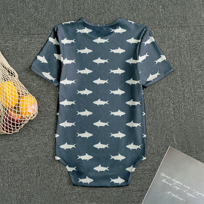 Shark Fish Pattern Print Men's Bodysuit