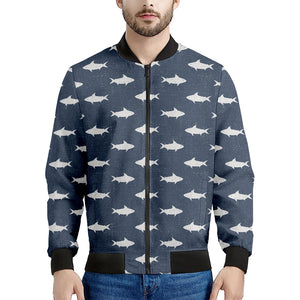 Shark Fish Pattern Print Men's Bomber Jacket