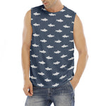 Shark Fish Pattern Print Men's Fitness Tank Top