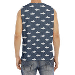 Shark Fish Pattern Print Men's Fitness Tank Top