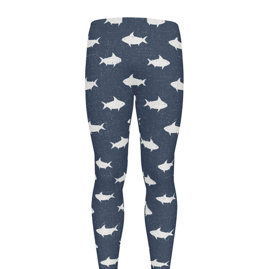 Shark Fish Pattern Print Men's leggings