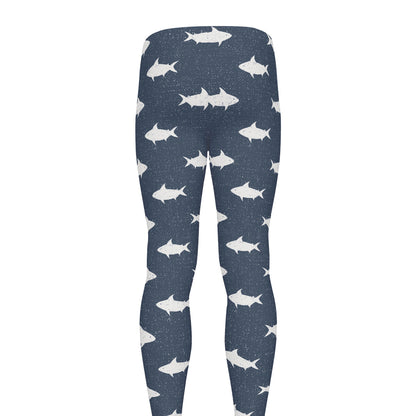 Shark Fish Pattern Print Men's leggings