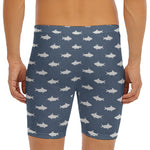 Shark Fish Pattern Print Men's Long Boxer Briefs