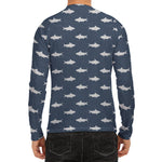 Shark Fish Pattern Print Men's Long Sleeve Rash Guard